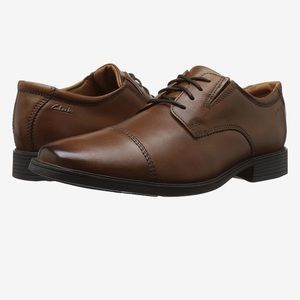 NWT CLARKS Tilden Cap Dark Tan Shoe